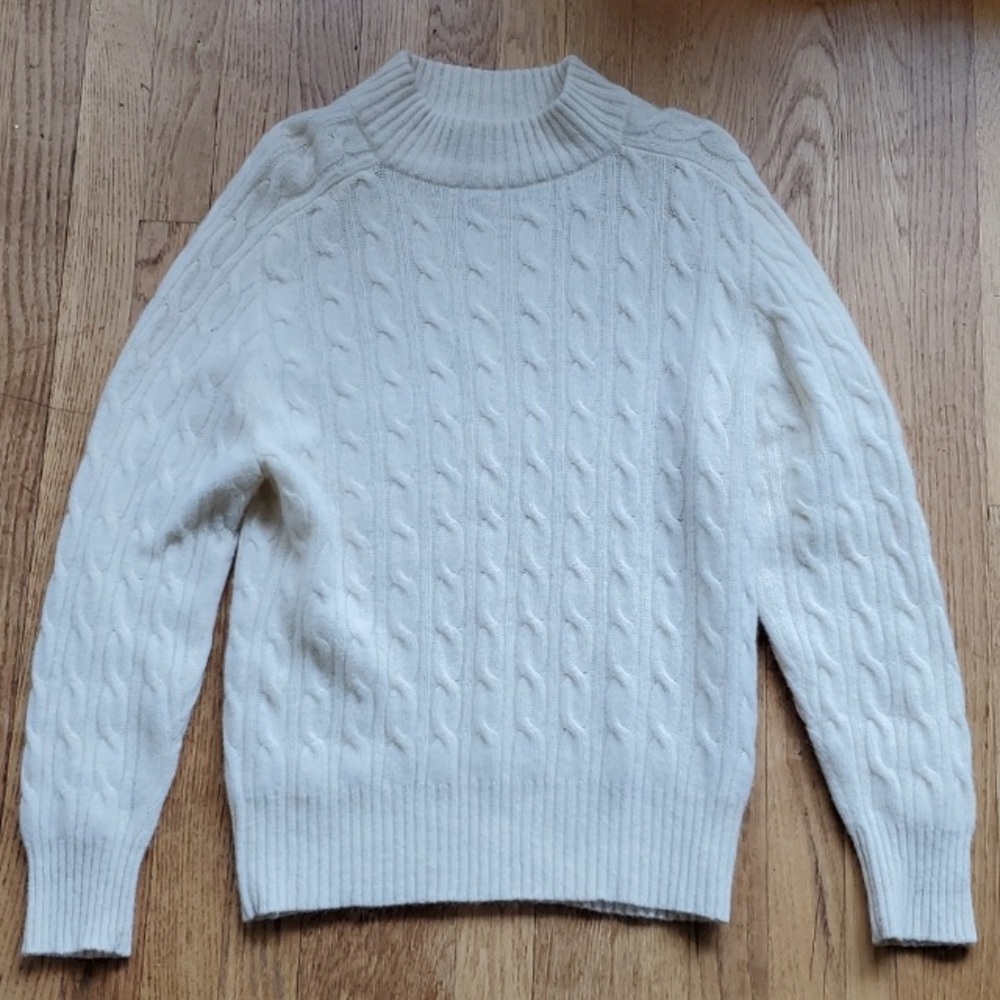 Vintage Claude Vernet cable knit sweater preppy minimalist fisherman Size M